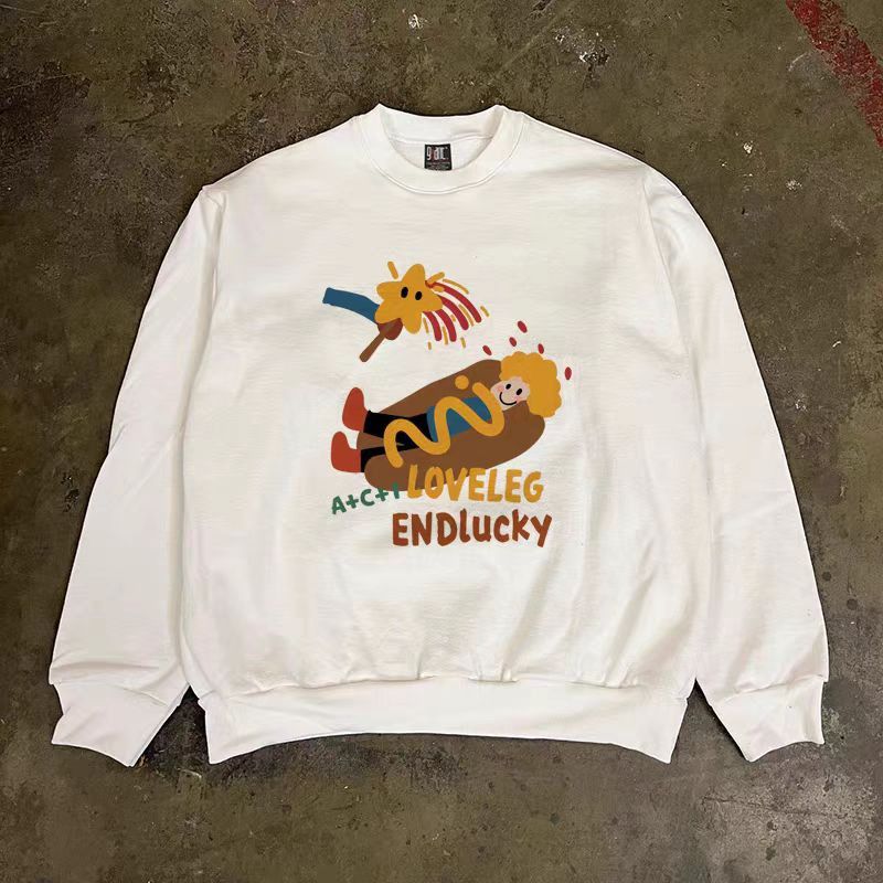 Vintage White washed retro hot dog print sweatshirt Size US M / EU 48-50 / 2 - 1 Thumbnail
