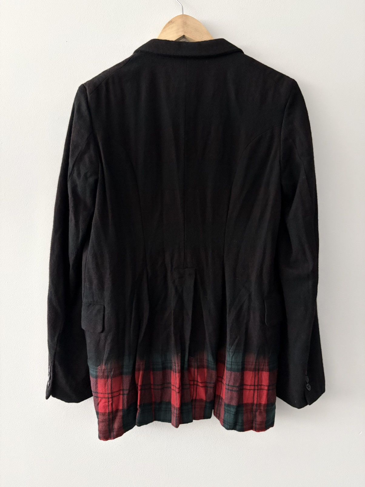 Comme des Garcons Black BLACK COMME des GARÇONS AD2010 Dip-Dye Tartan Wool Blazer Size US S / EU 44-46 / 1 - 2 Thumbnail