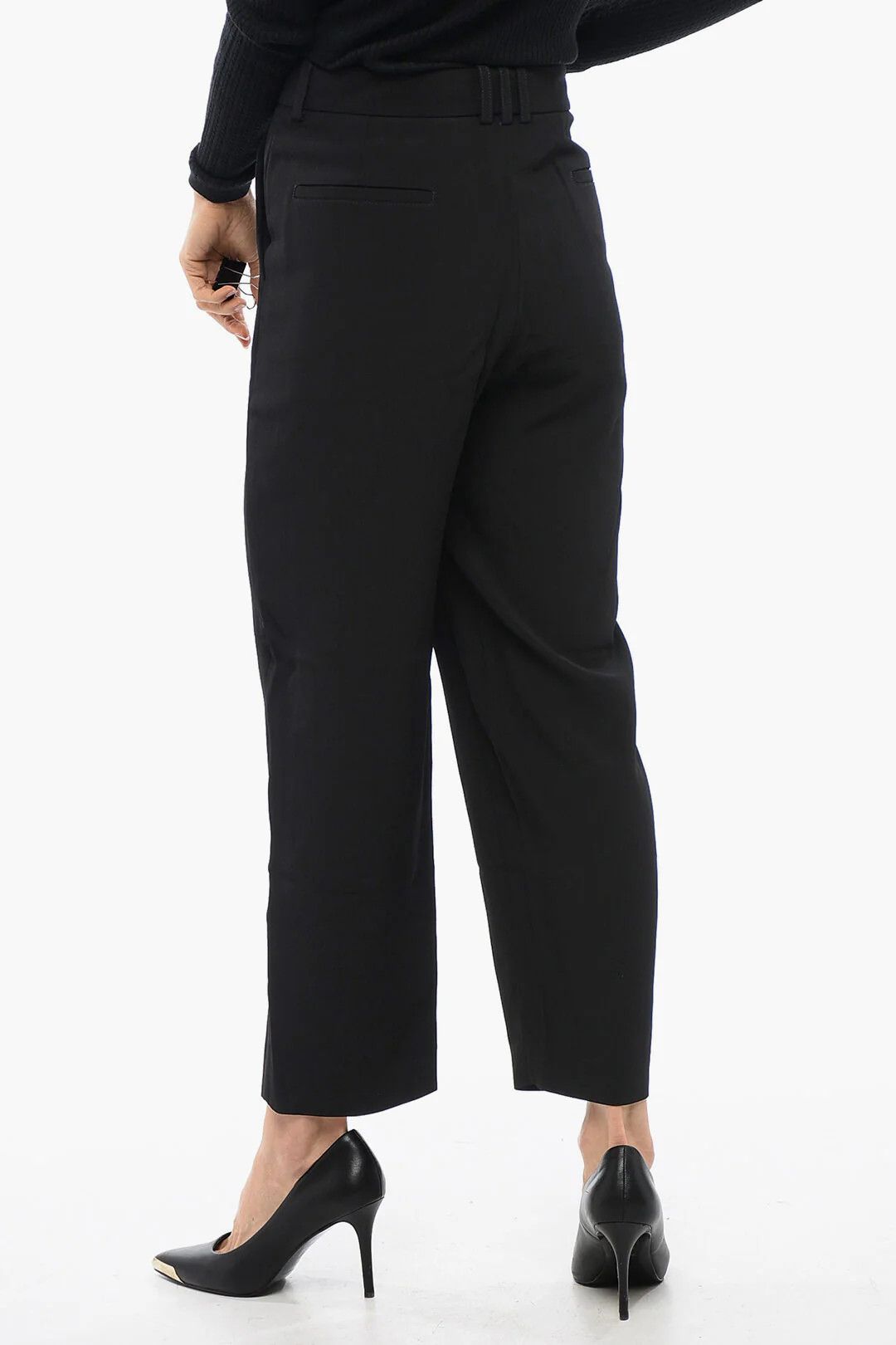 Balmain og1mm0326 High-Waist Tapered-Fit Pant in Black Size 27" / US 4 / IT 40 - 4 Thumbnail