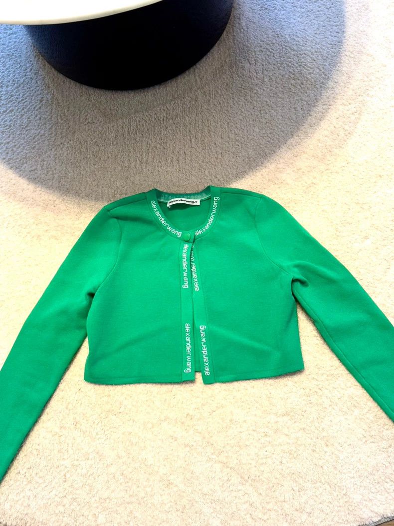 Alexander Wang Alexander Wang Green Short Cardigan S Size S / US 4 / IT 40 - 1 Thumbnail