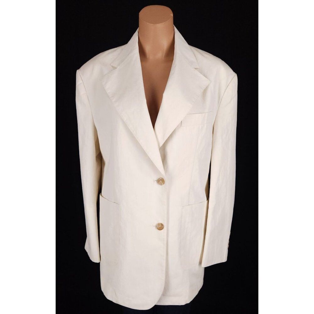 LOW CLASSIC LOW CLASSIC Cotton Blazer Size S Womens Ivory Jacket $450 Size S / US 4 / IT 40 - 2 Thumbnail