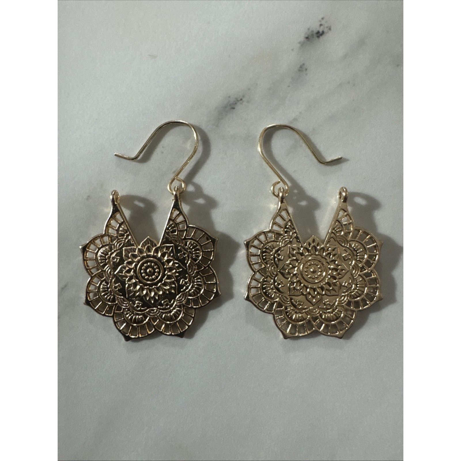 Handmade Yellow Brass Hoop Earring Ethnic StyleTribal Earring Size ONE SIZE - 1 Thumbnail