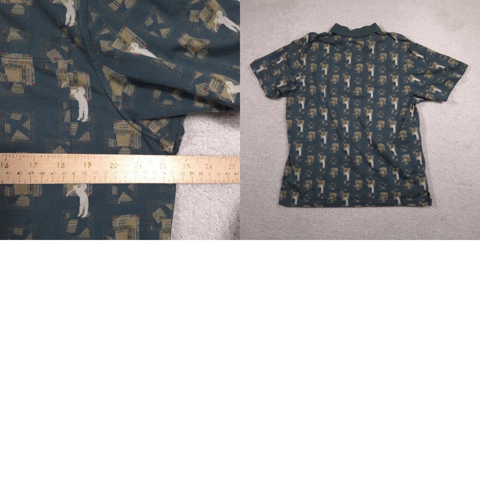 Vintage Penguin Sport Polo Shirt Mens L Green Golf Graphic Allover Pocket Cotton Shirt Size US L / EU 52-54 / 3 - 9 Thumbnail