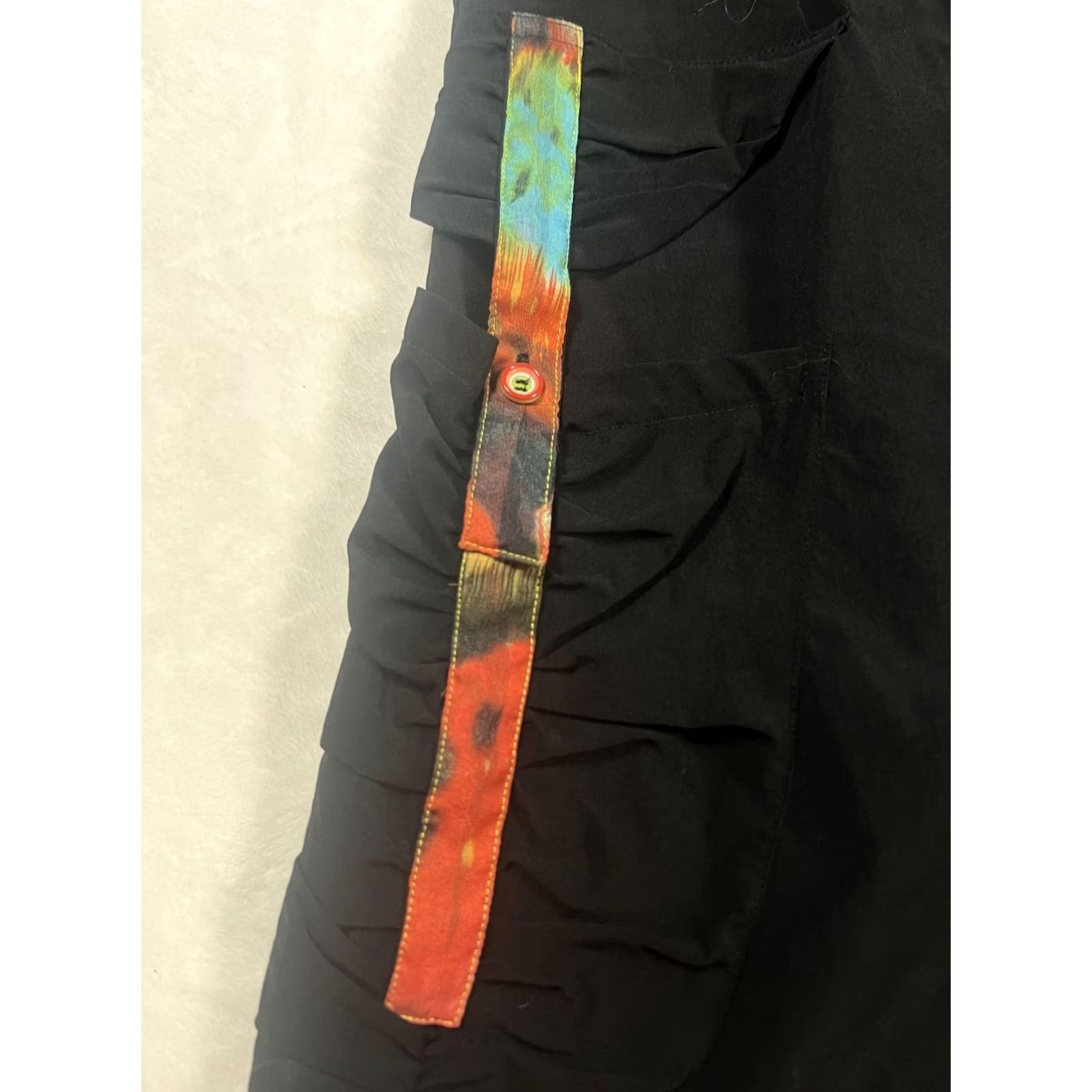 Vintage DZHAVAEL Couture Dress Womens S Black Tie Dye Hooded Sleeveless Ruched Shift dress Size S / US 4 / IT 40 - 7 Thumbnail