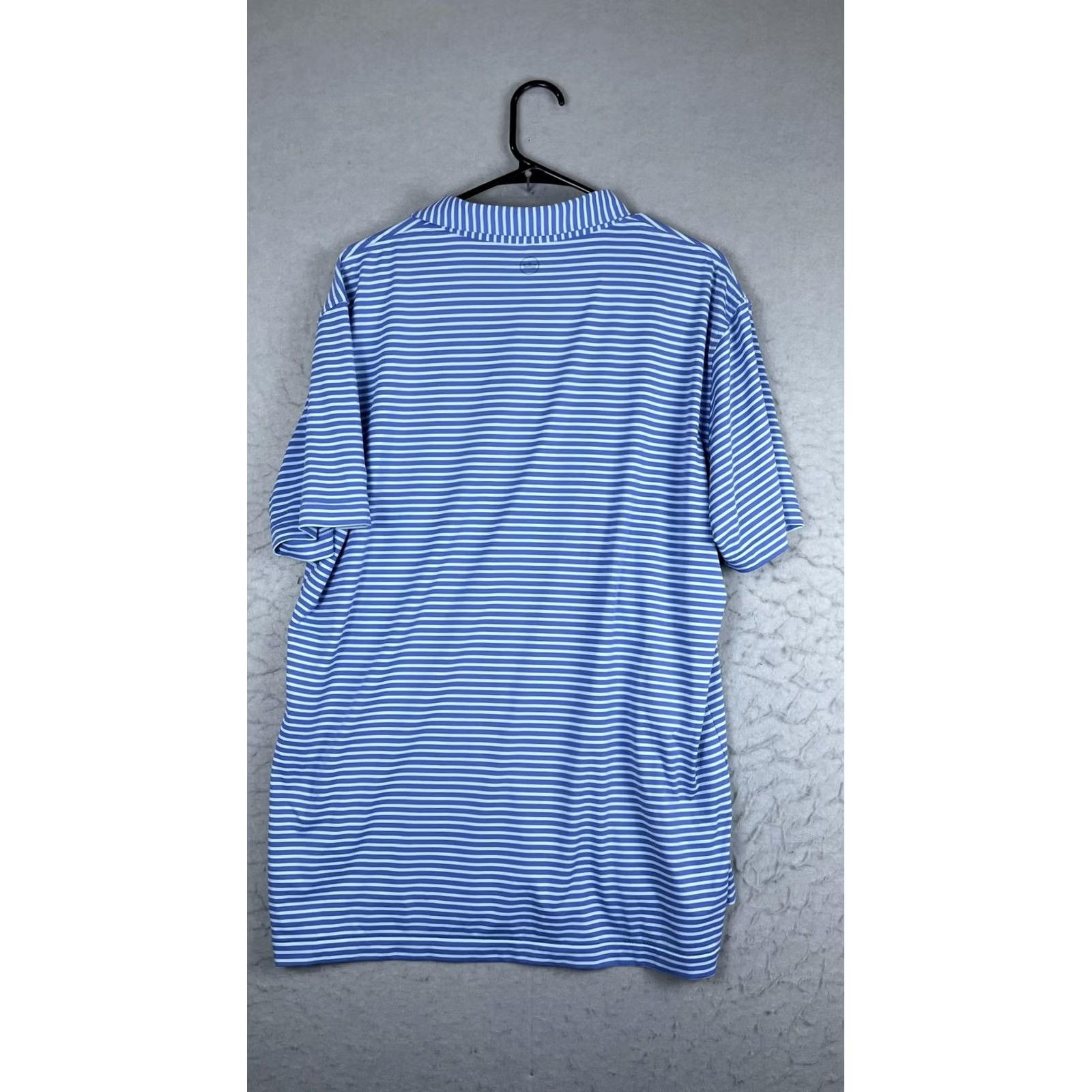 Peter Millar Peter Millar Polo Shirt Mens L Blue Stripe ROCC 1927 Golf Short Sleeve Shirt Polo Mens Large Blue Striped Golf Polo Men Size US L / EU 52-54 / 3 - 6 Thumbnail