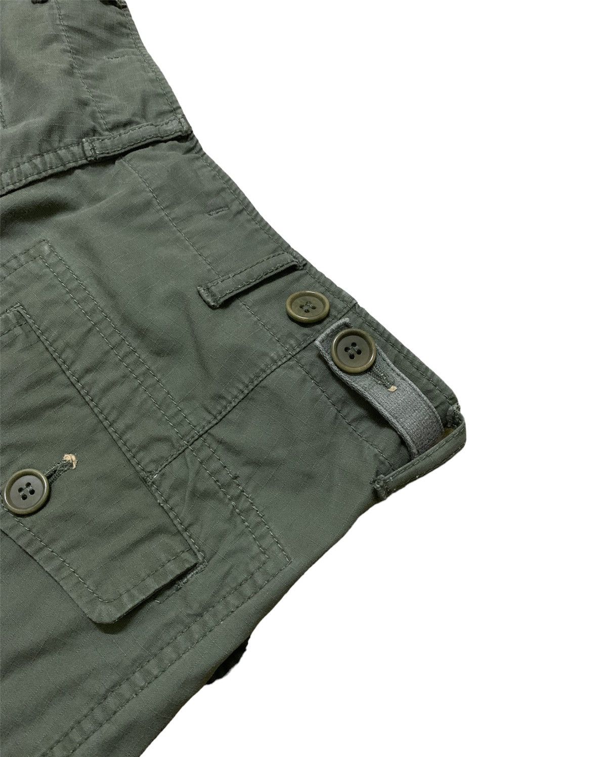 Comme des Garcons Homme × Rei Kawakubo CDG HOMME adjustable waist cotton 3Q pant Green Army Size US 31 - 8 Thumbnail