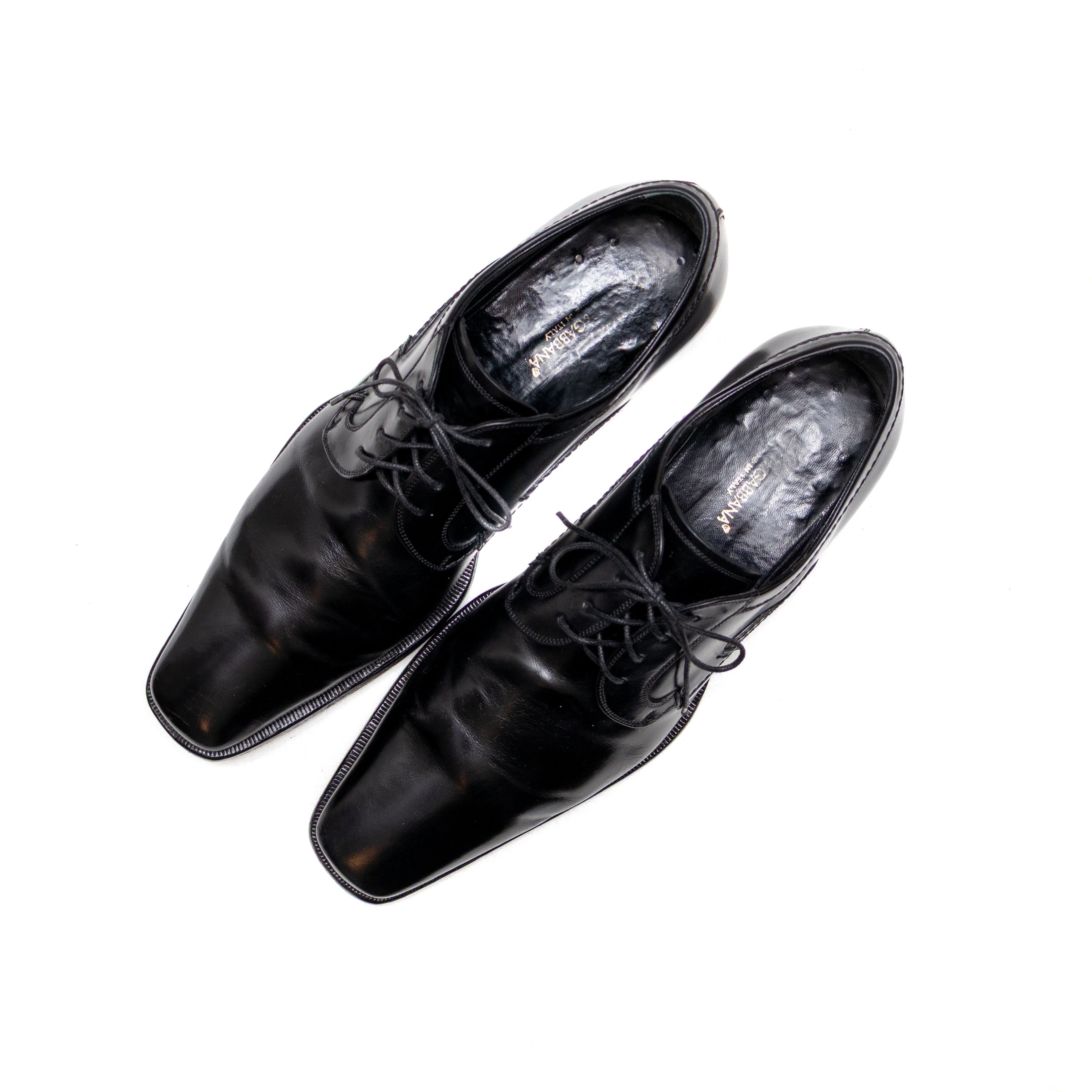 Dolce & Gabbana Dolce & Gabbana Men’s Black Leather Oxford Dress Shoes US 9 Size US 9 / EU 42 - 8 Thumbnail