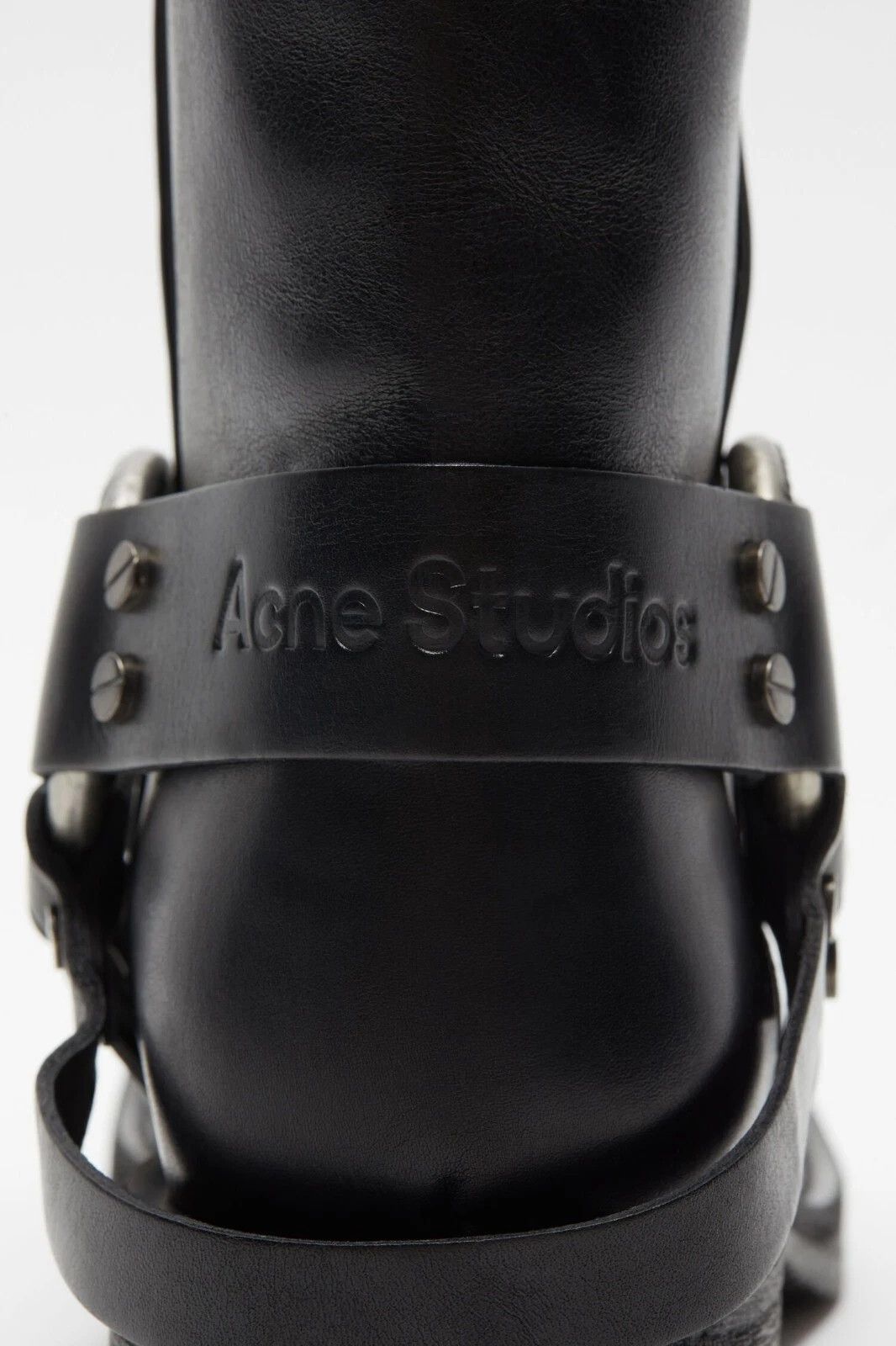 Acne Studios ACNE STUDIOS Balius Black Leather Buckle Boots New Size US 5 / IT 35 - 5 Thumbnail