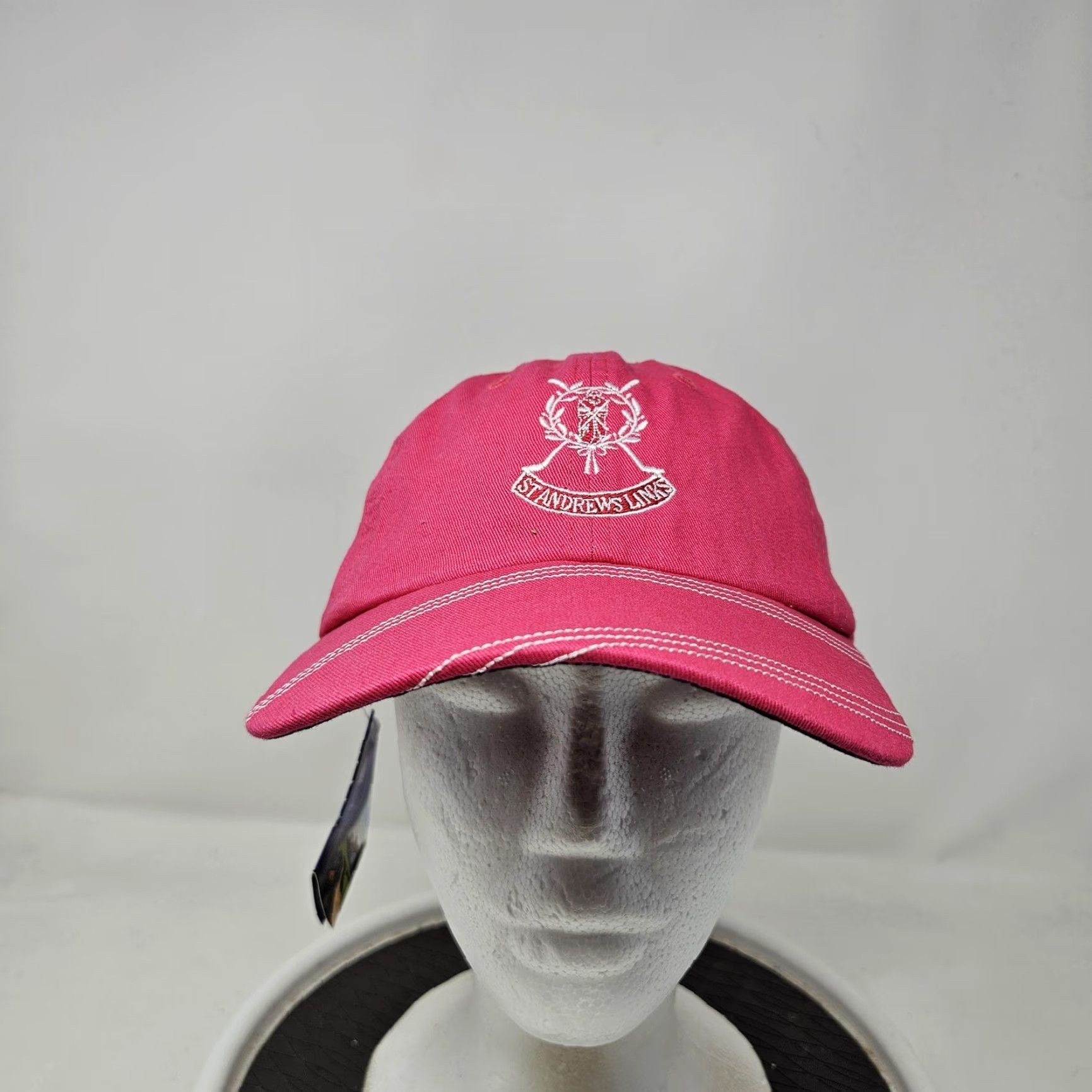 Pinko St Andrews Links Hat Cap Baseball Cap Pink Tartan Embroidered Adjustable One Size Mens Cap Size ONE SIZE - 2 Thumbnail