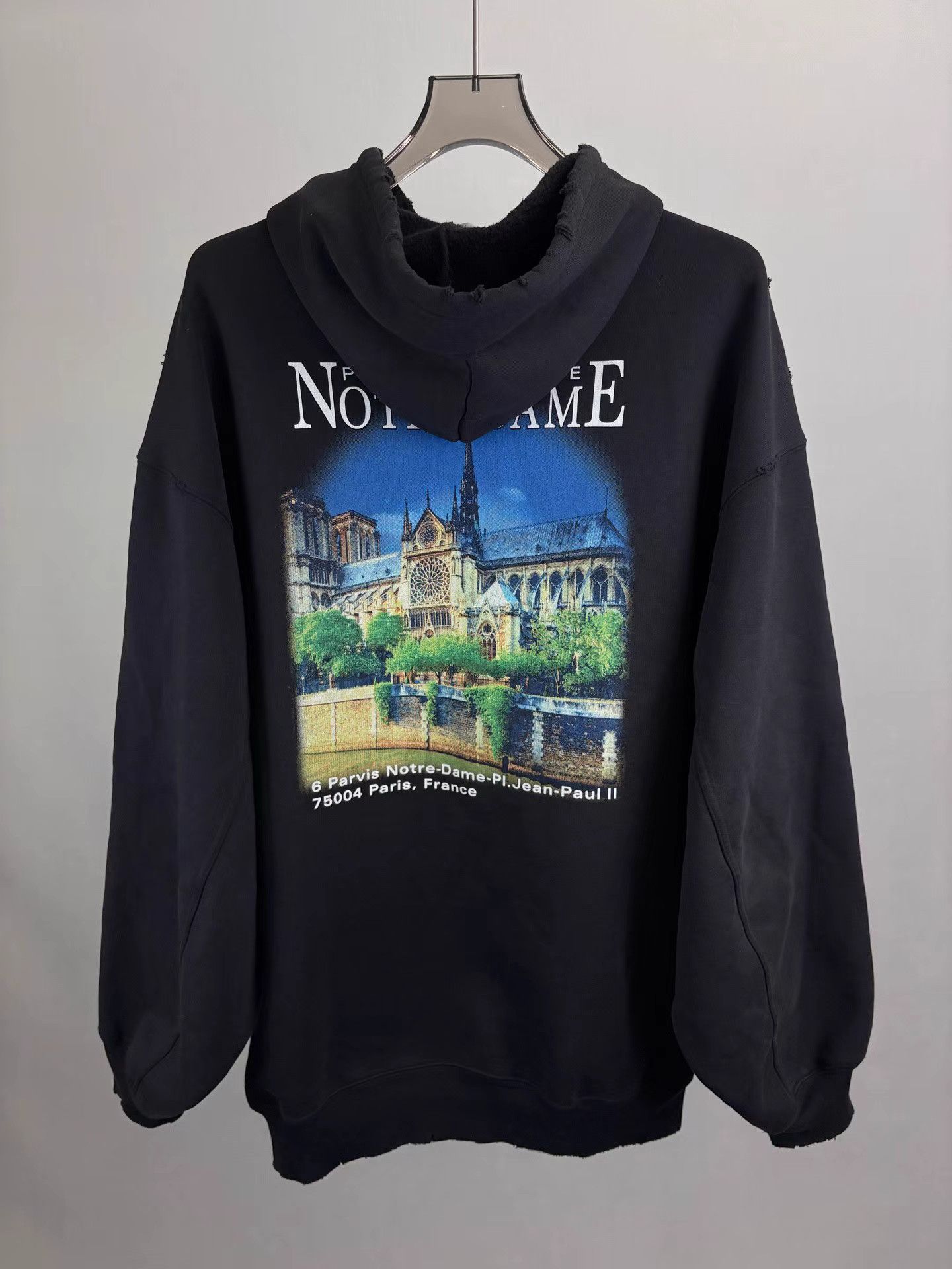 Balenciaga BALENCIAGA Notre-Dame Print Hoodie K1 Size US M / EU 48-50 / 2 - 2 Thumbnail