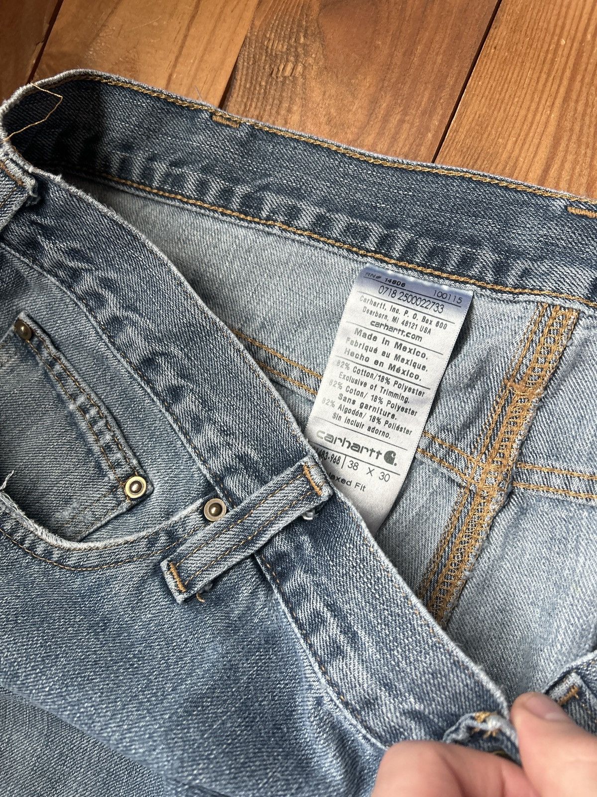 Carhartt × Vintage Vintage Y2K Carhartt Blue Denim Jeans Size US 38 / EU 54 - 3 Thumbnail