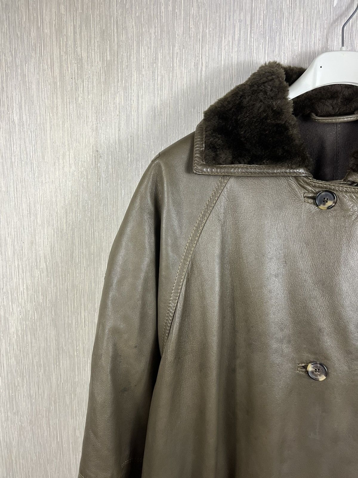 Versace × Vintage Vintage Gianni Versace leather double-breasted coat jacket Size US XL / EU 56 / 4 - 4 Thumbnail