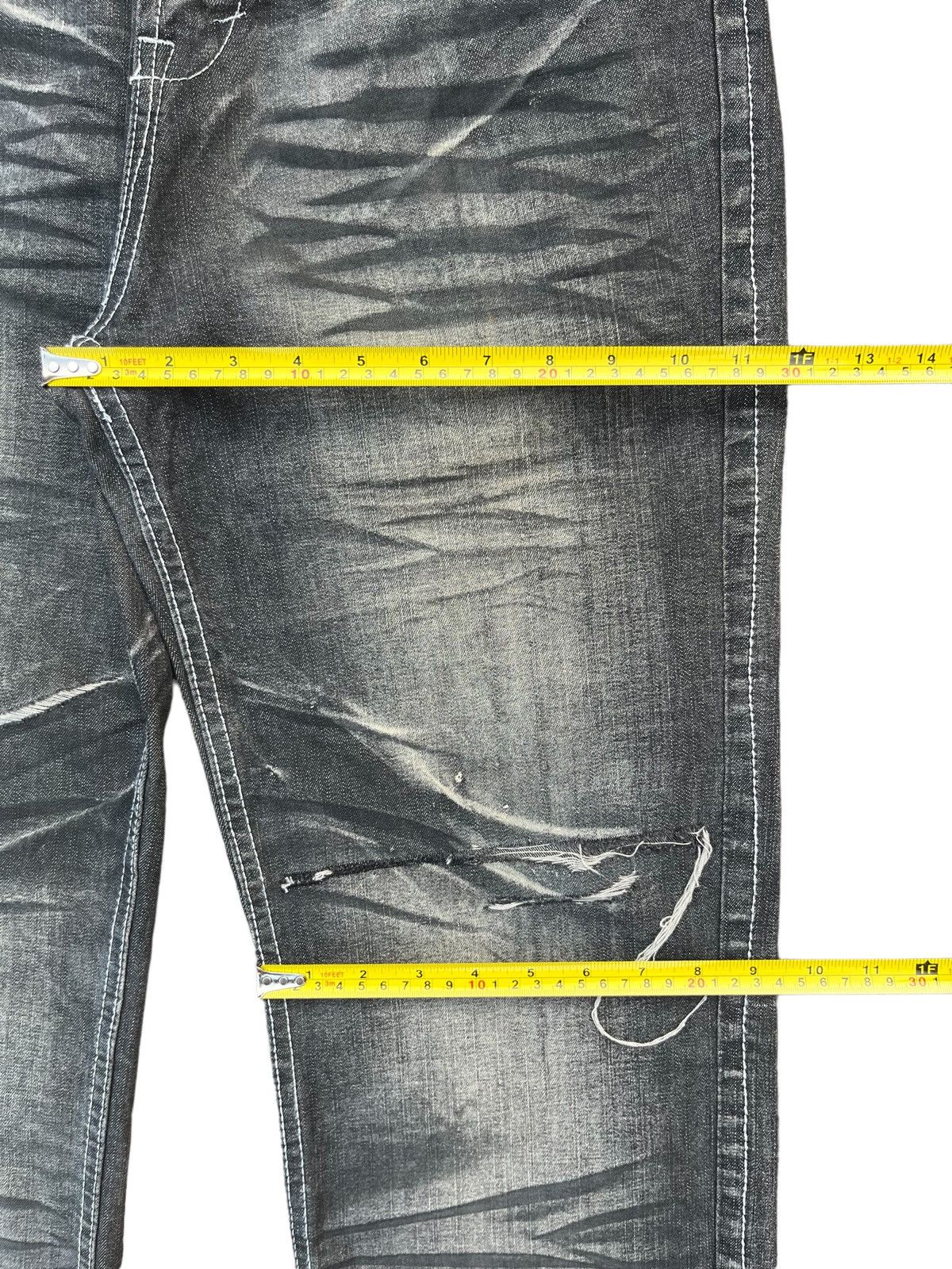 Vintage Japanese Brand Lowbox Distressed Charcoal Faded Jean