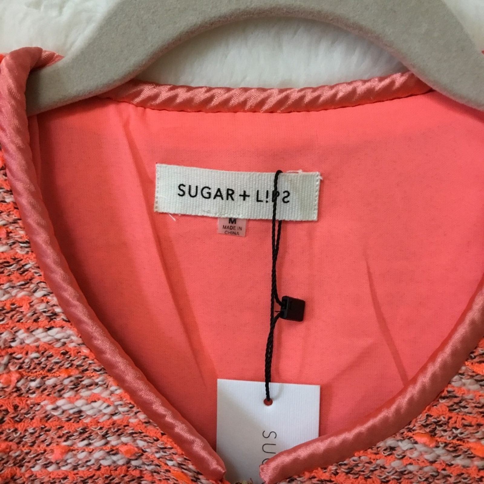 Other Orange Vintage Tweed Front Zip-Up Detail Jacket With Pockets Size XS / US 0-2 / IT 36-38 - 8 Thumbnail