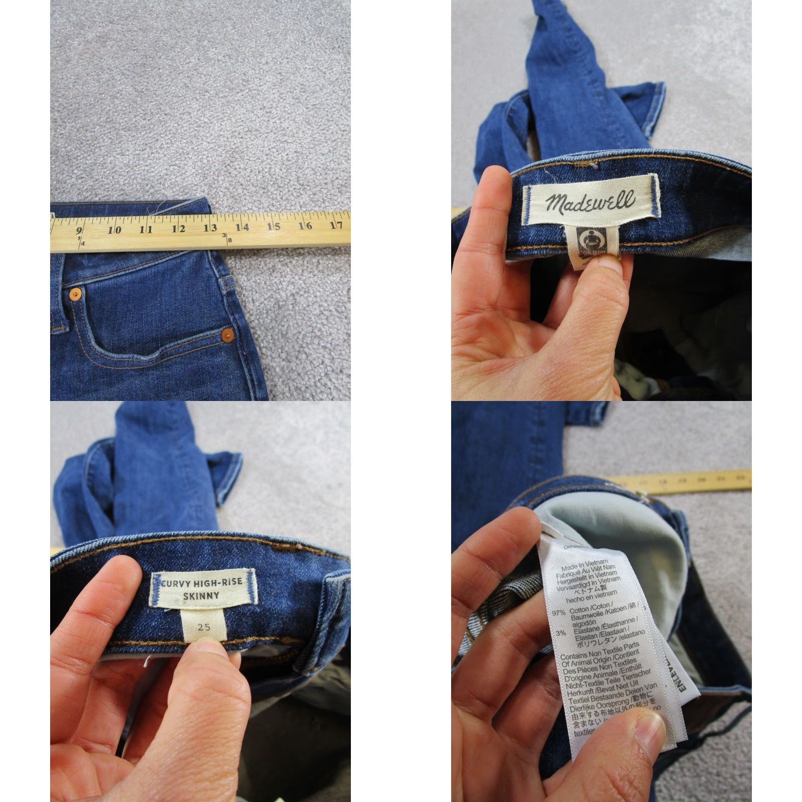 Madewell Madewell Womens Curvy Skinny Jeans Dark Wash Extra Large XL Size 42" / US 20 - 8 Thumbnail