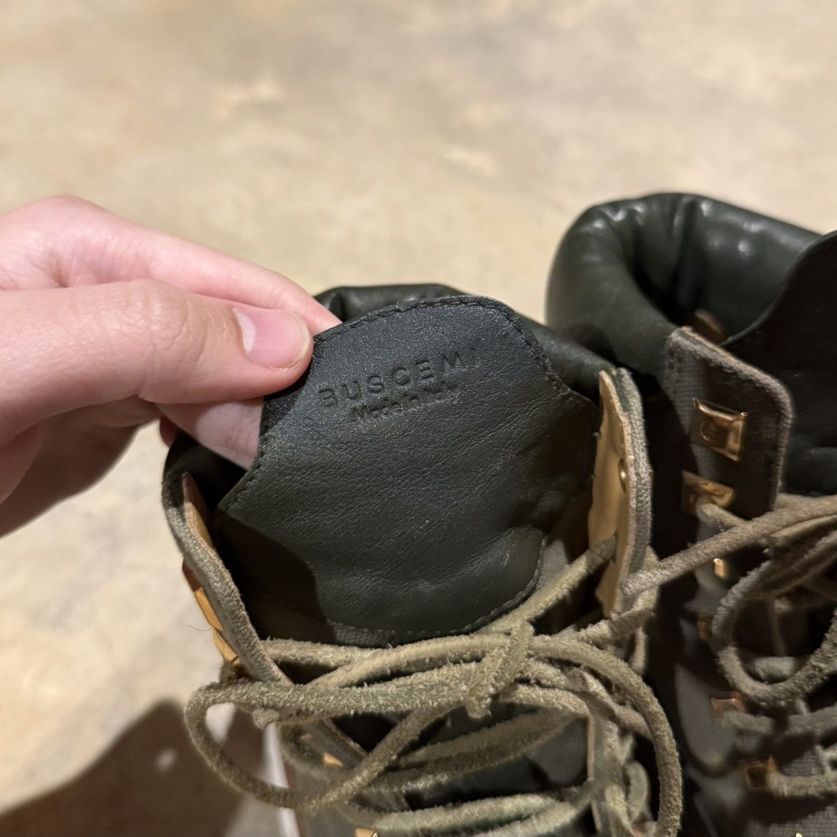 Buscemi Buscemi Canvas Site Hiking Combat Boot US 6 Olive Green Size US 6 / EU 39 - 12 Thumbnail