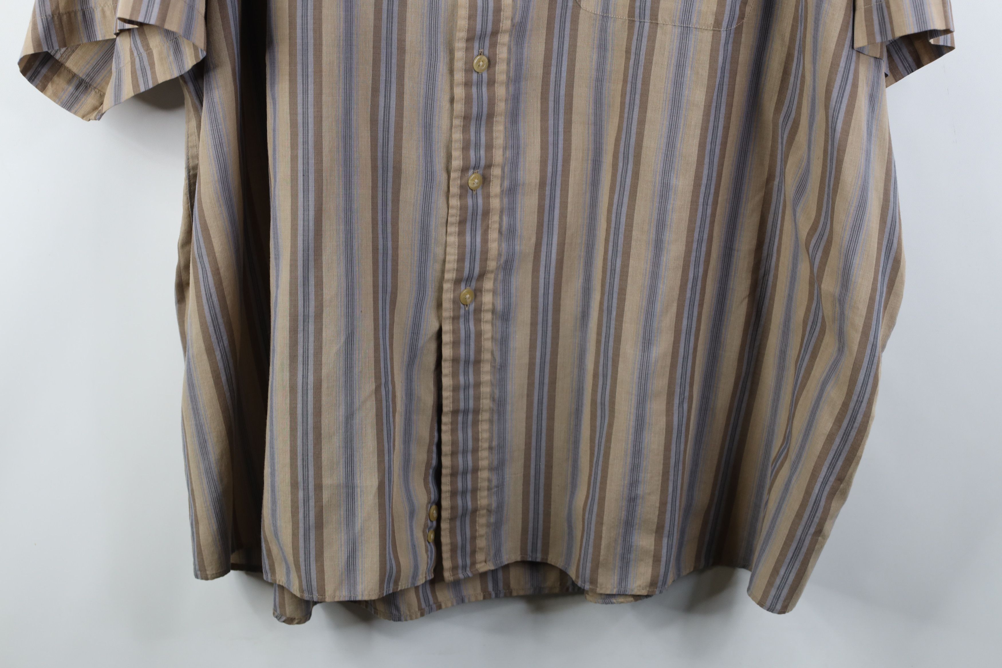 Vintage Vintage 90s Earth Tone Striped Short Sleeve Button Shirt Size US XXL / EU 58 / 5 - 3 Thumbnail