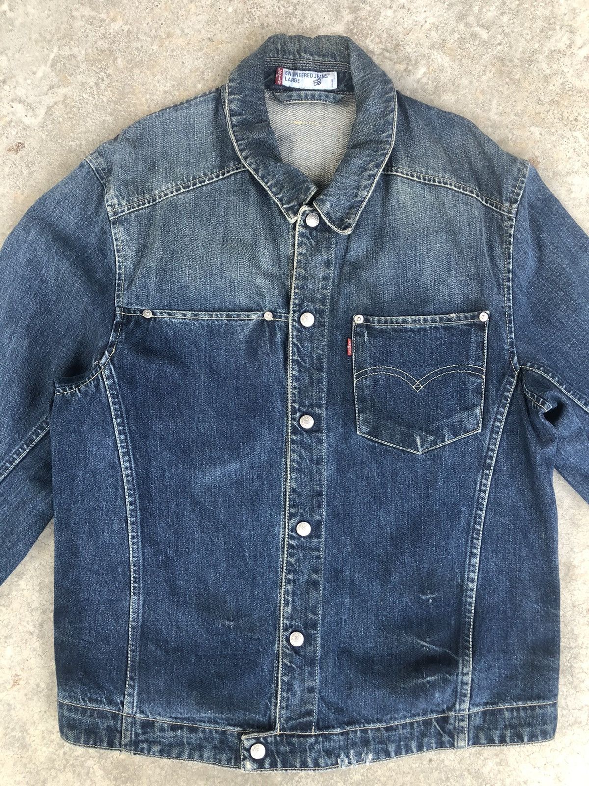 Levi's Y2k Levis Engineered Type 1 Denim Jacket Distressed Size US L / EU 52-54 / 3 - 9 Thumbnail