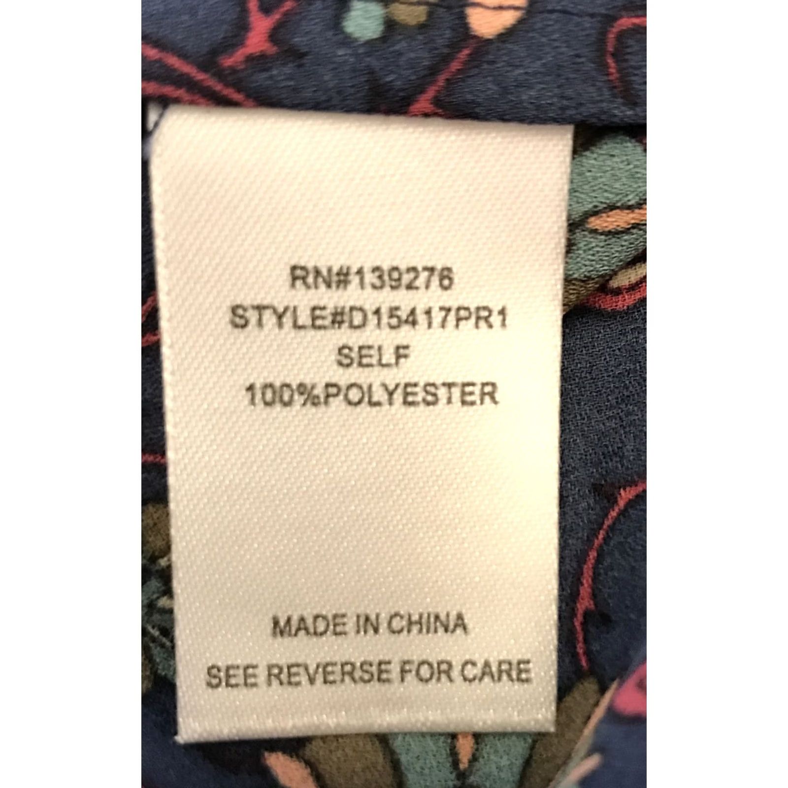 Vintage Daniel Rainn Women Blouse Sleeveless Tank Top Blue Floral Semi-sheer High Neck Button 615 Small S Bodice Bohemian Casual Workwear Shirt Women Size S / US 4 / IT 40 - 5 Thumbnail