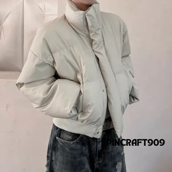 VIBE White Long Neck Puffer Jacket Size US M / EU 48-50 / 2 - 3 Thumbnail