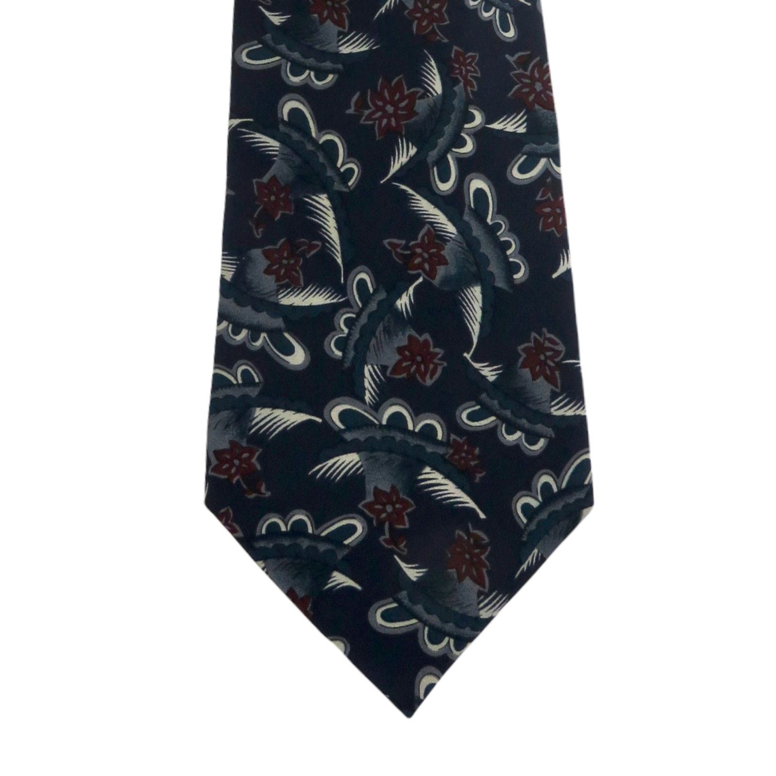 Christian Dior Monsieur Christian Dior Monsieur Designer Neck Tie Blue & Burgundy Size ONE SIZE - 2 Thumbnail