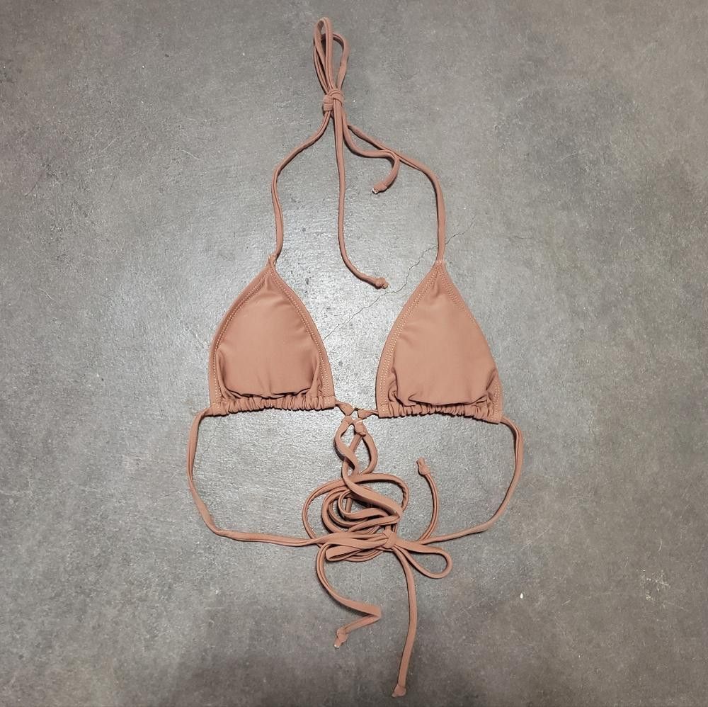 Designer Light Chocolate Double Strapped Bikini Top Size ONE SIZE - 1 Thumbnail