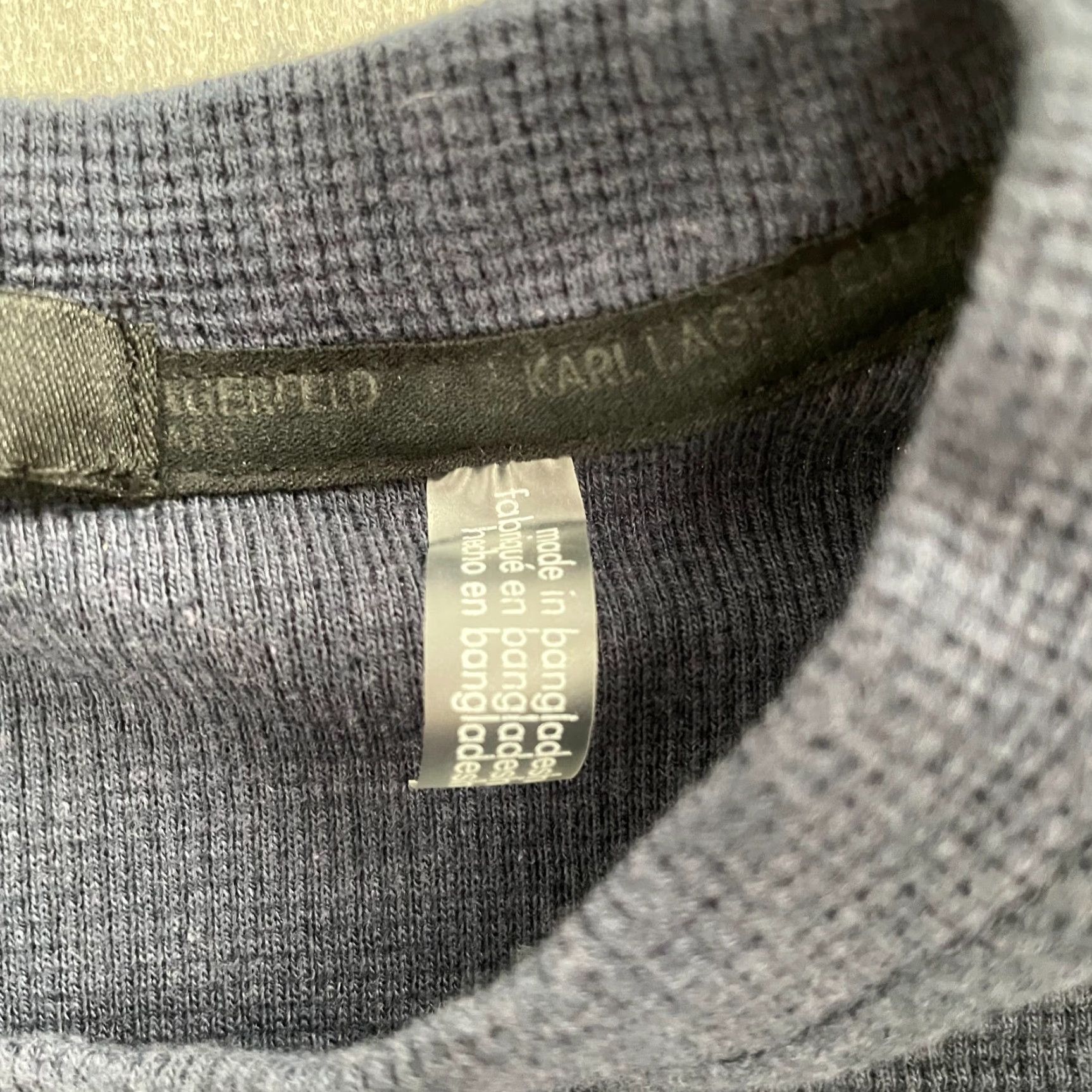 Karl Lagerfeld KARL LAGERFELD Sweater Mens XL Blue Waffle Knit Long Sleeve Crew Neck Casual Size US XL / EU 56 / 4 - 6 Thumbnail