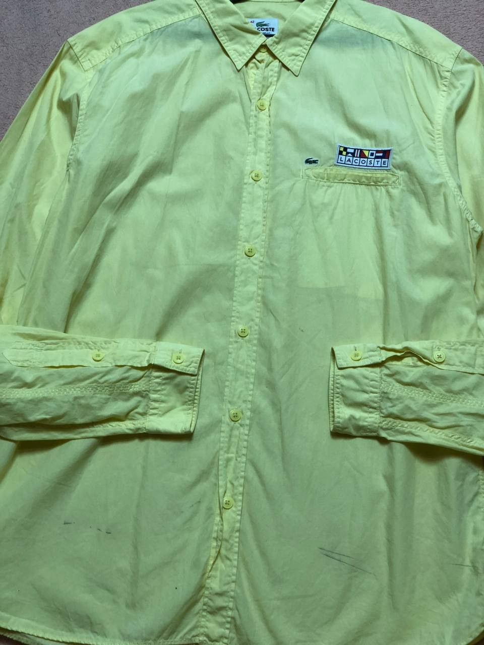 Lacoste Vintage yellow shirt logo Lacoste Y2K regular fit Size US M / EU 48-50 / 2 - 6 Thumbnail