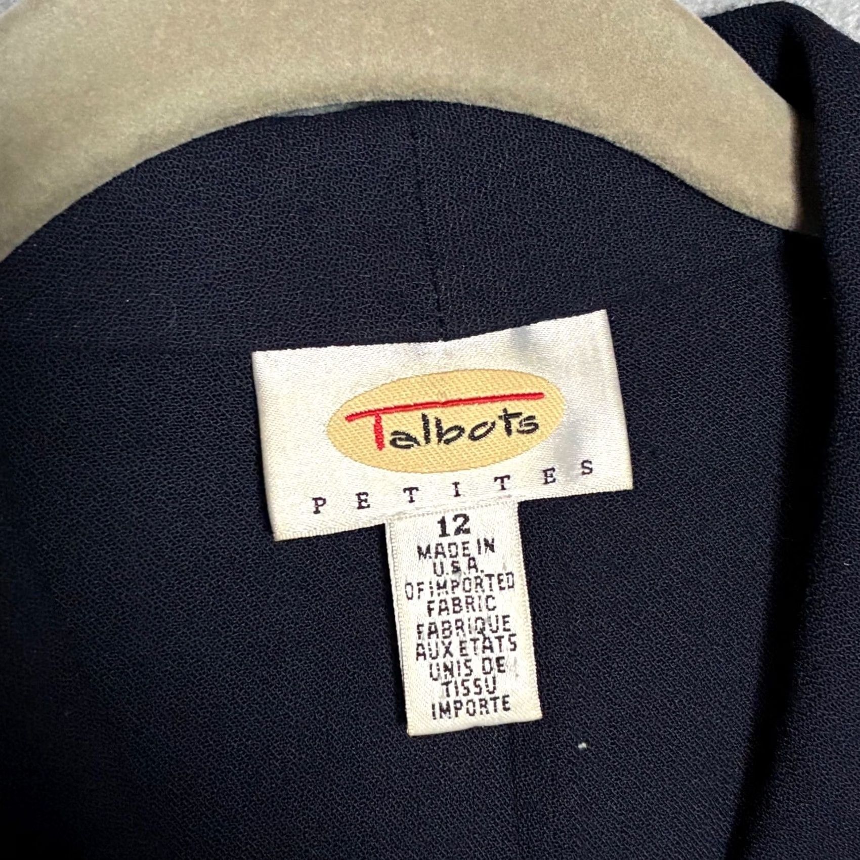 Talbots EUC VTG Talbots Petites Light Weight Blazer Jacket Womens 12 Navy Blue USA Size XL / US 12-14 / IT 48-50 - 5 Thumbnail
