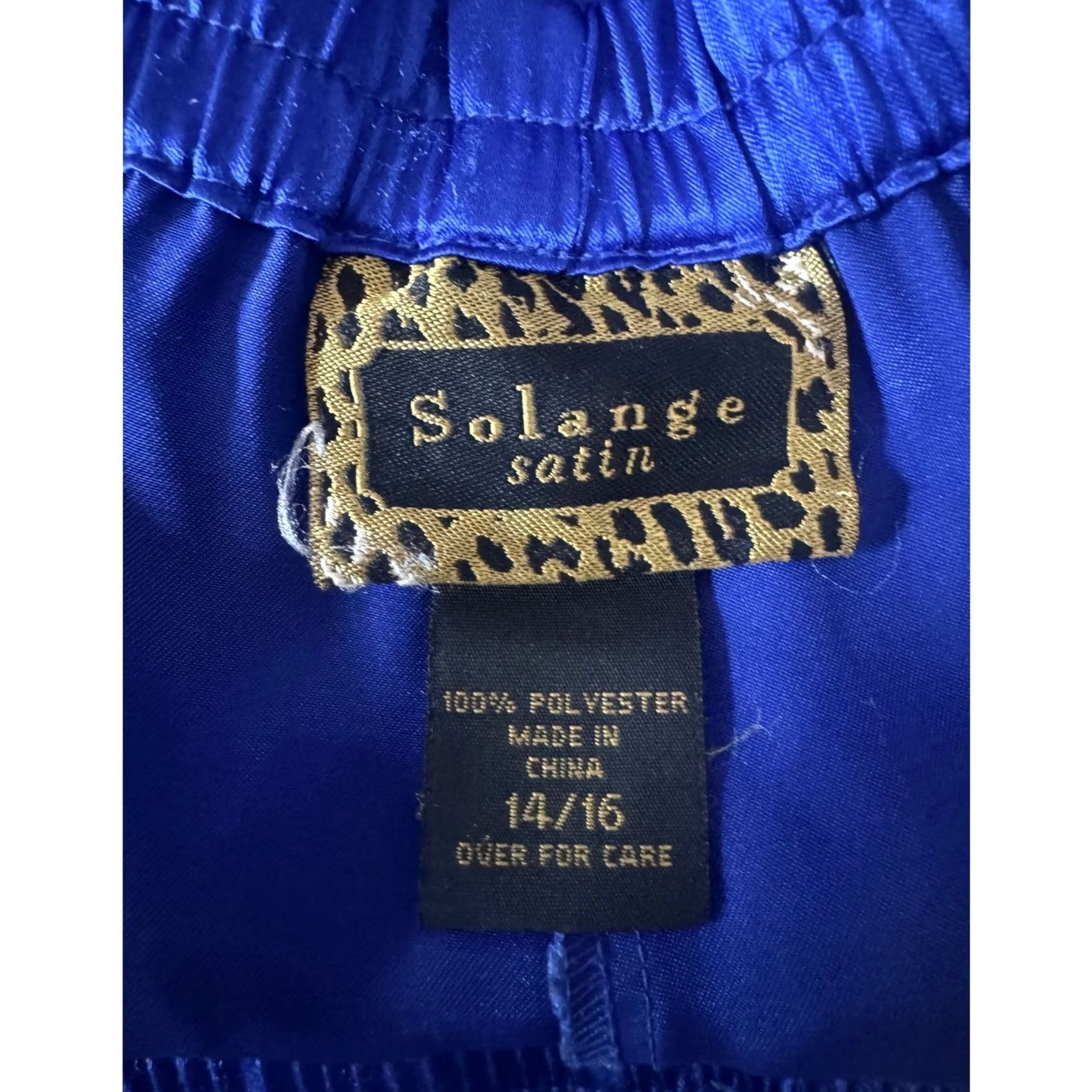 Sol Angeles Solange Pajama Pants Womens Size 14 16 Satin Blue Lounge Sleepwear Size 36" / US 14 / IT 50 - 6 Thumbnail