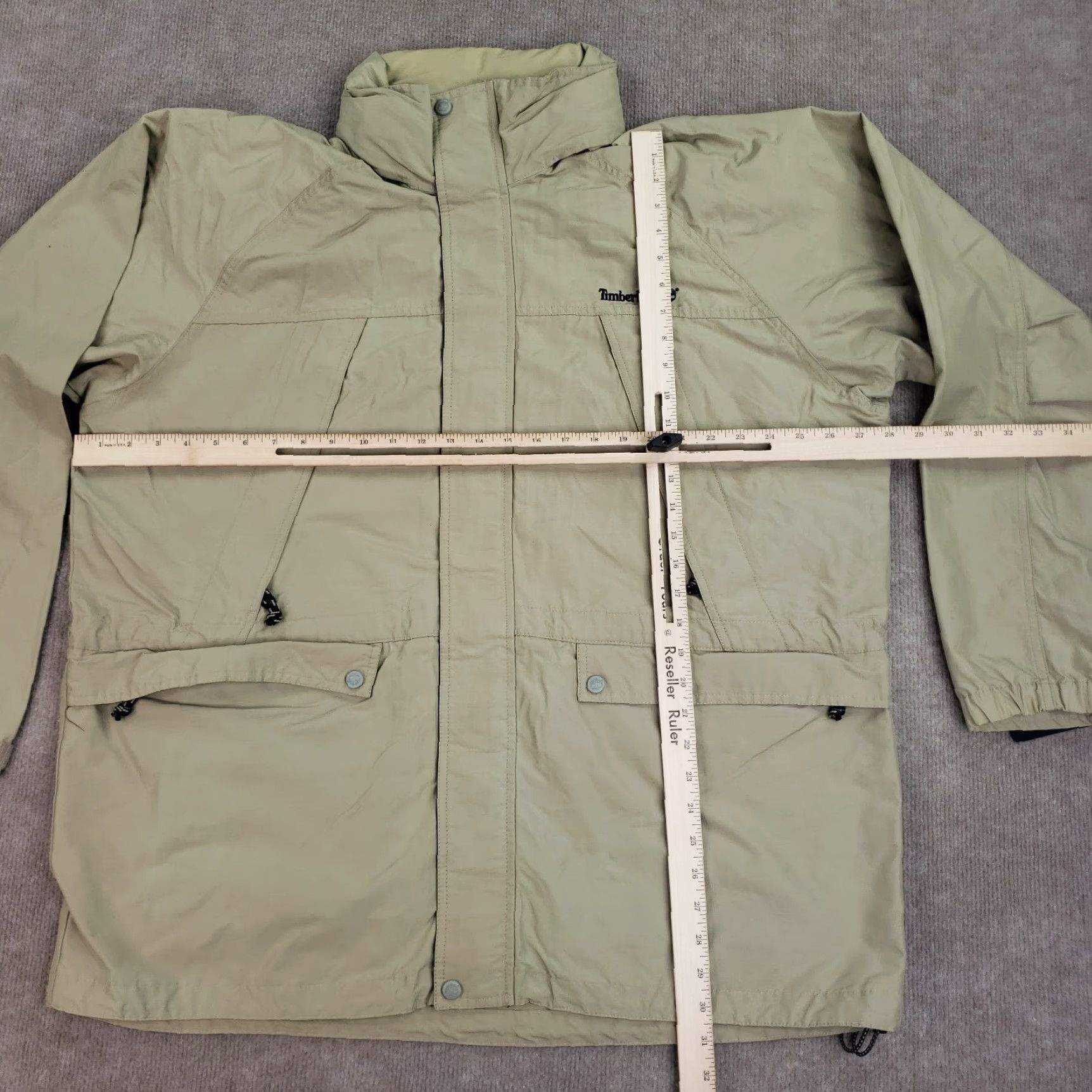 Timberland Timberland Water Resistant Full Zip Jacket Mens XL Beige Mid-Length Hooded Walking Size US XL / EU 56 / 4 - 2 Thumbnail