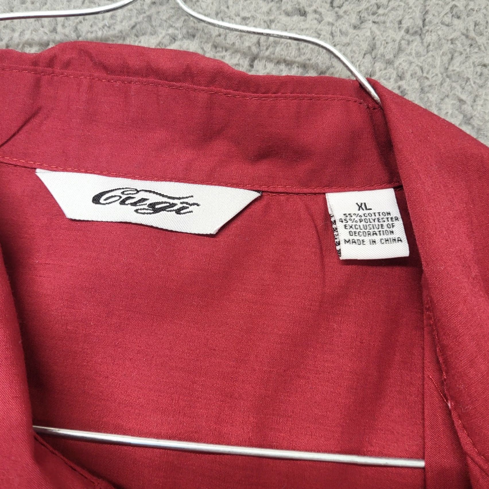 Vintage CUGI Guayabera Shirt Mens XL Red Embroidered Pockets Button-Up Bartender Cigar Beach Classic Vintage No Size US XL / EU 56 / 4 - 5 Thumbnail