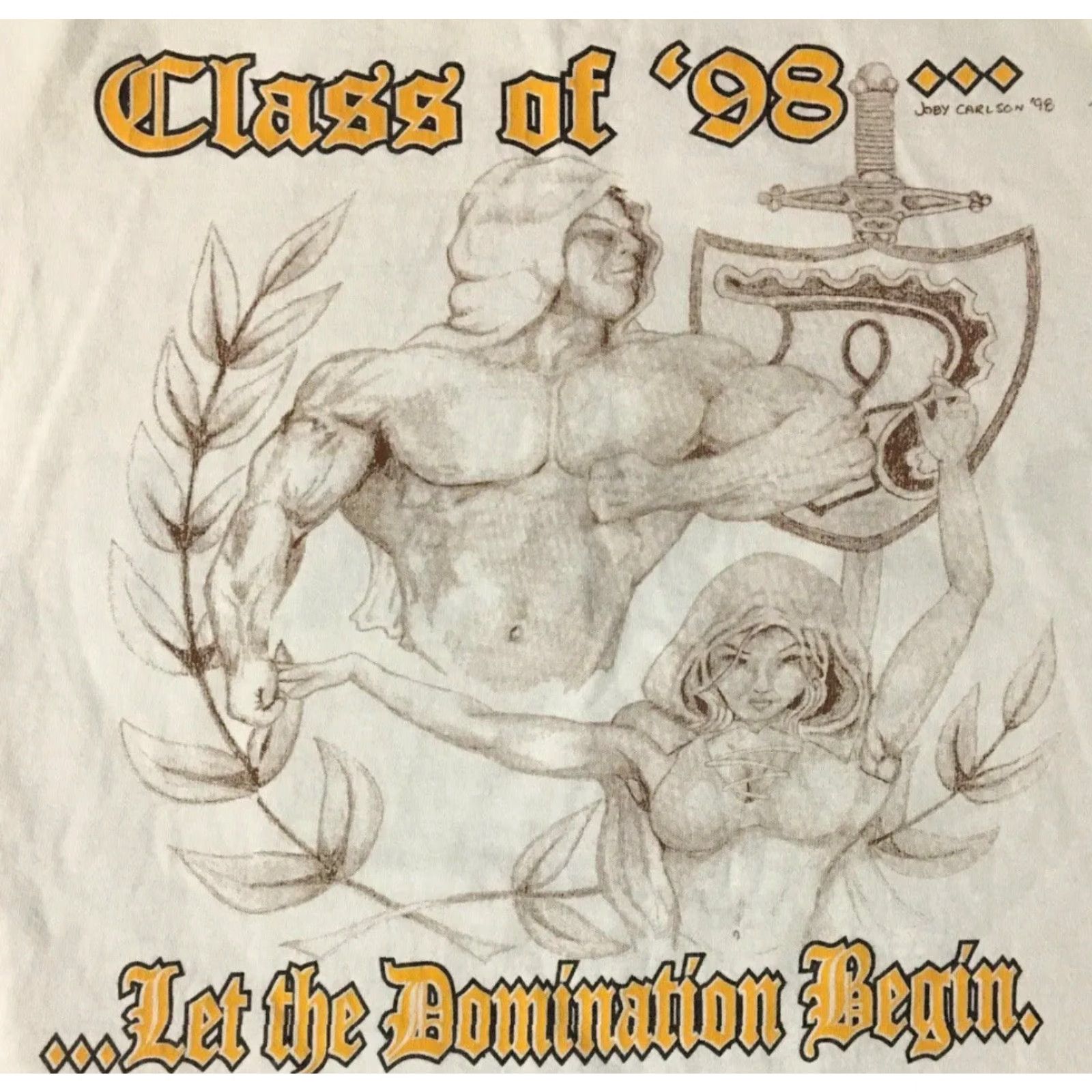 Vintage Vtg 90s Padres School Let The Domination Begin Faded Shirt S Track PE Grunge Gym Nike? Size US S / EU 44-46 / 1 - 3 Thumbnail