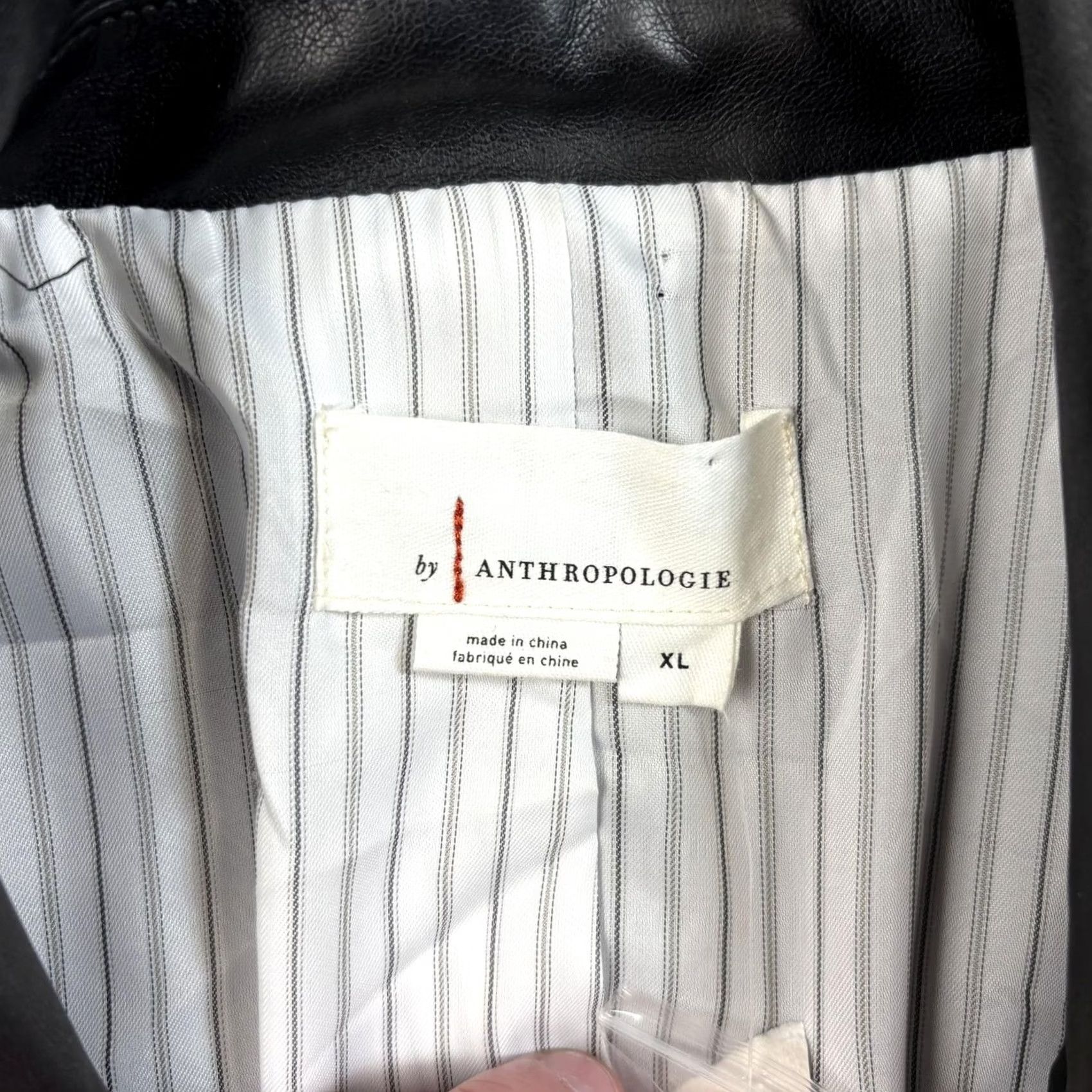 Anthropologie VINTAGE Anthropologie Blazer Women XL Black Faux Leather Double Breast Gold Button Prep Size XL / US 12-14 / IT 48-50 - 3 Thumbnail