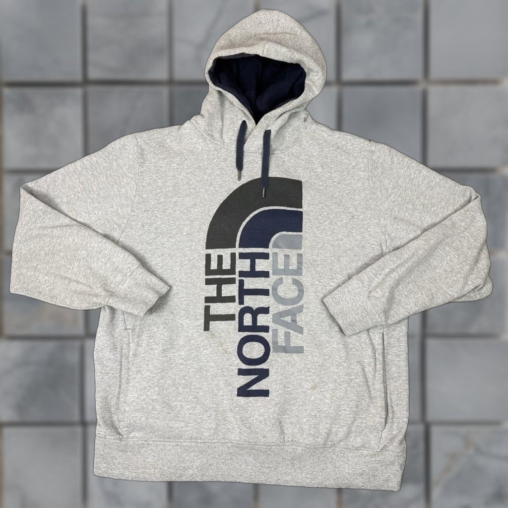 The North Face VINTAGE The North Face Sweatshirt Mens XL Gray Heavy Spell Out Logo Pullover Outdoor TNF Hoodie Size US XL / EU 56 / 4 - 1 Thumbnail