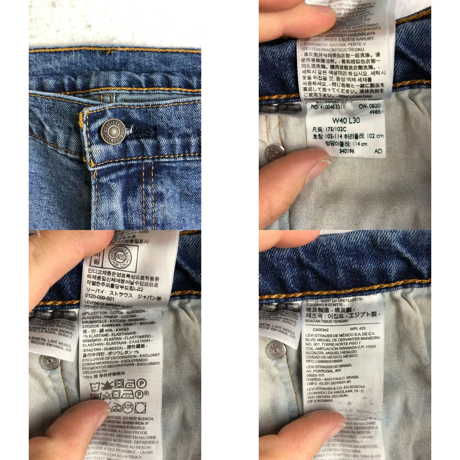 Levi's Levi's 505 Jeans Mens 40x30 Mid Rise Straight Leg Blue Denim Size US 40 / EU 56 - 8 Thumbnail