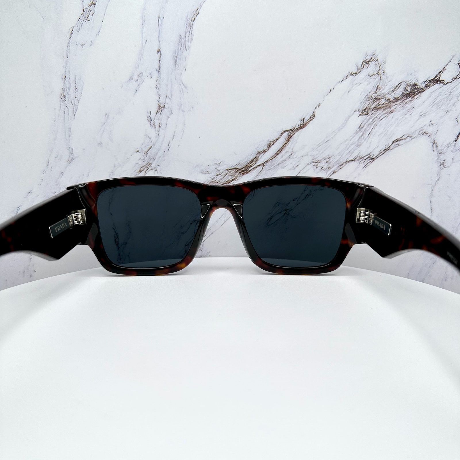 Prada New PRADA Sunglasses Brown Root Tortoise Square Plaque Logo Size ONE SIZE - 22 Thumbnail