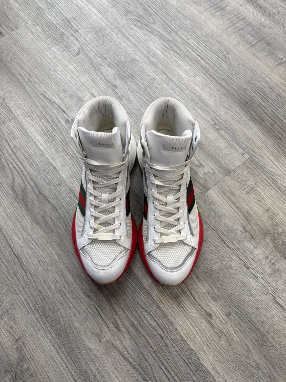 Gucci Gucci Rhyton High Top - Signature White Size US 14 / EU 47 - 4 Thumbnail