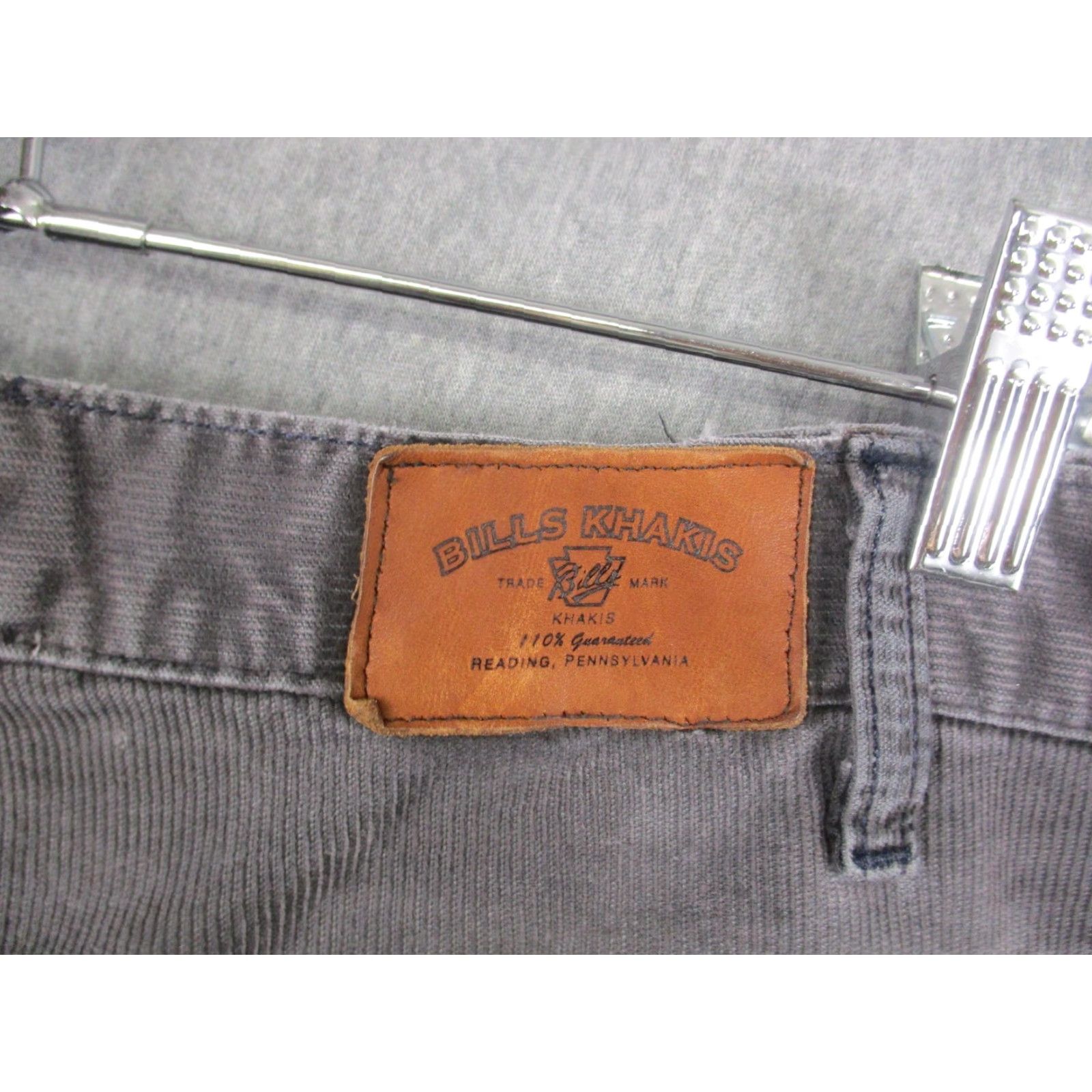 Bills Khakis Bills Khakis Jeans Mens 37x32 Gray Corduroy 5 Pocket Straight Leg Stretch Size US 37 - 7 Thumbnail