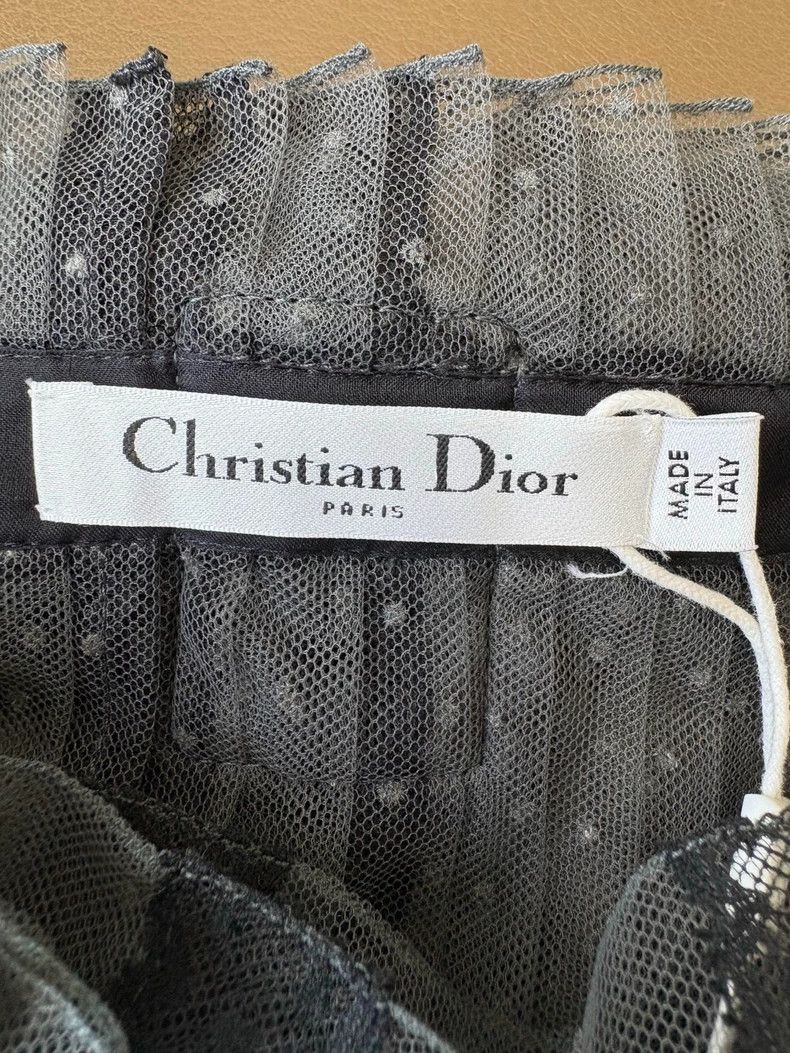 Dior Dior Black polka dot lace stitching plaid skirt with belt Size 25" / US 0 / IT 36 - 6 Thumbnail