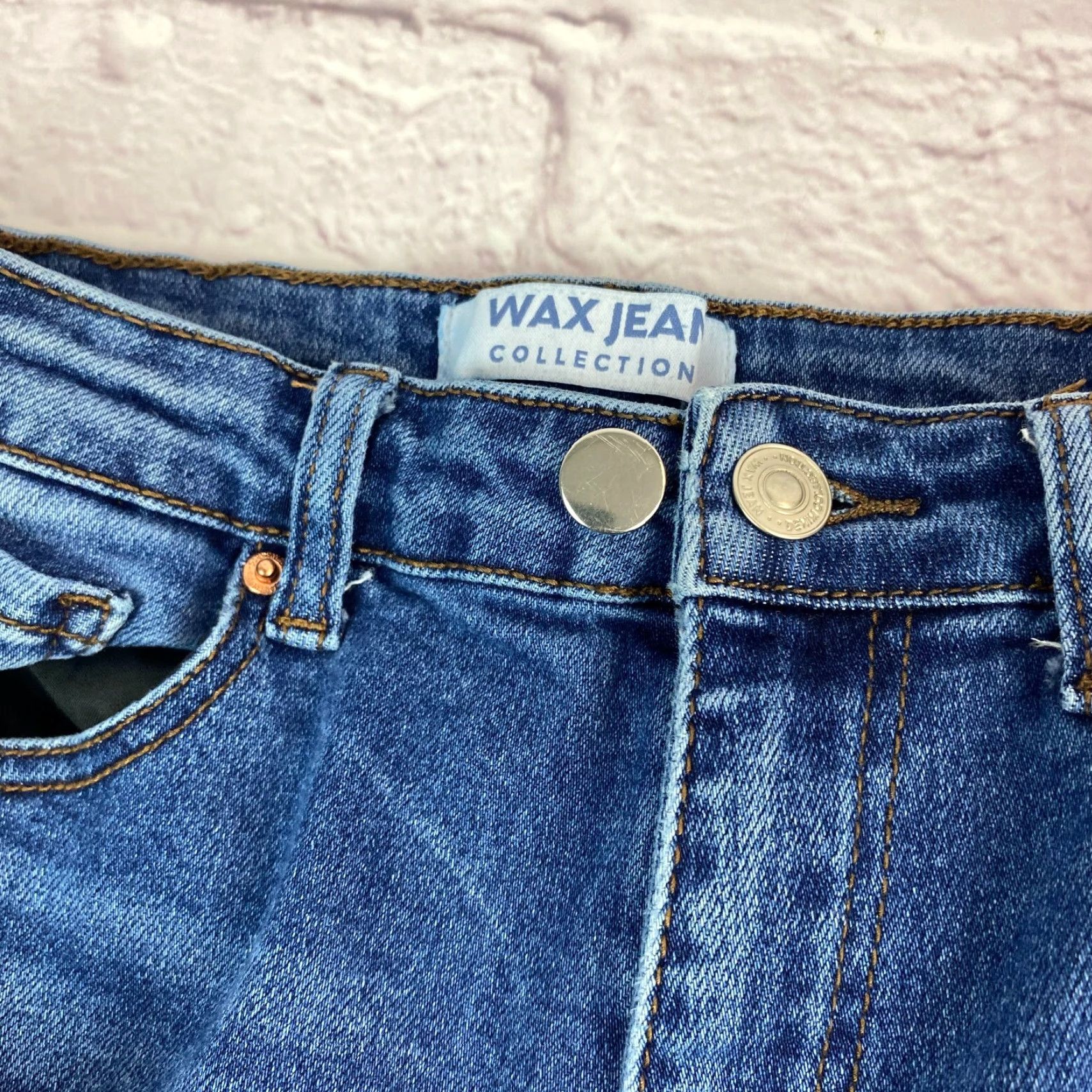 Vintage Wax Jean Jeans Slim Straight High Rise Denim Dark Blue 9 / 29 Blue Womens Adult Regular 26 in 26 Blue Slim Straight Jeans Size 30" / US 8 / IT 44 - 4 Thumbnail
