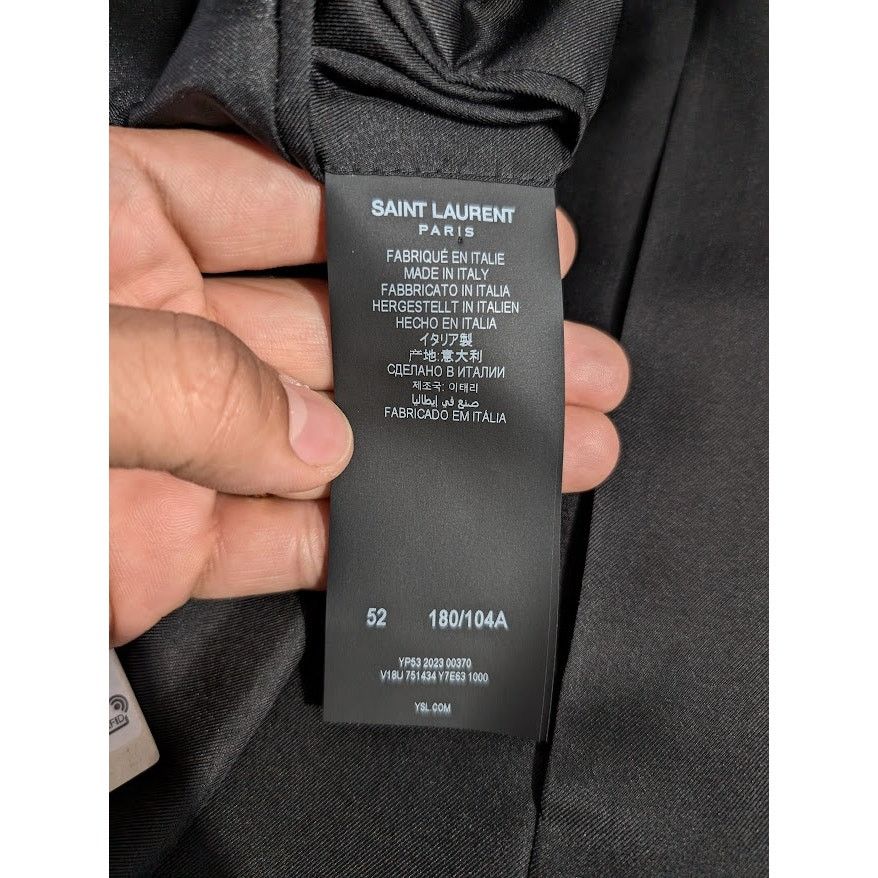 Saint Laurent Paris o1rshd1 Grain De Poudre De Laine Evening Jacket in Noir Size US L / EU 52-54 / 3 - 17 Thumbnail