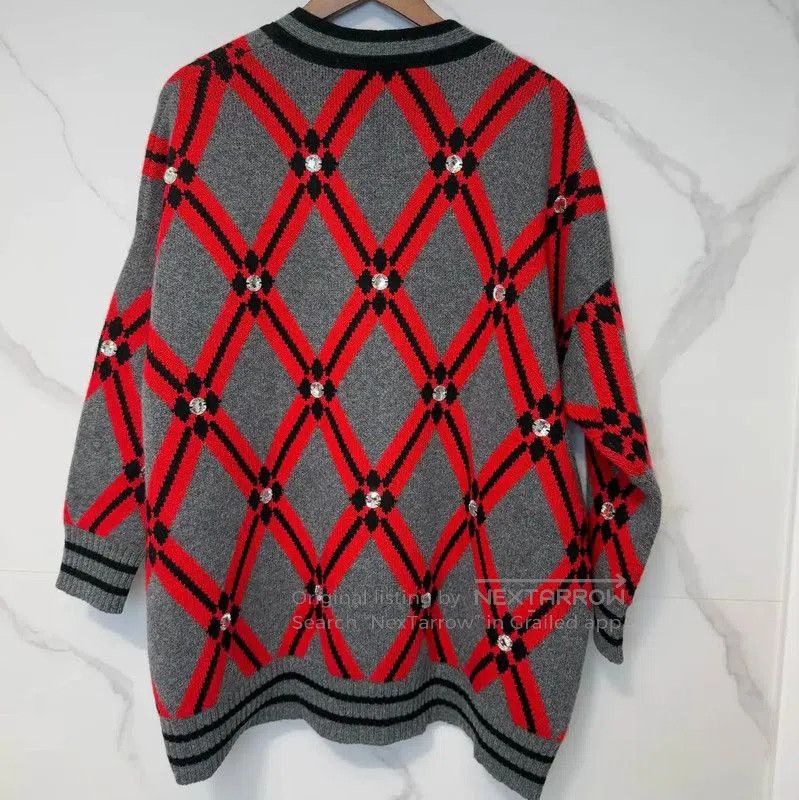 Miu Miu Miu Miu Red and Gray Women's Cardigan . Size M / US 6-8 / IT 42-44 - 2 Thumbnail