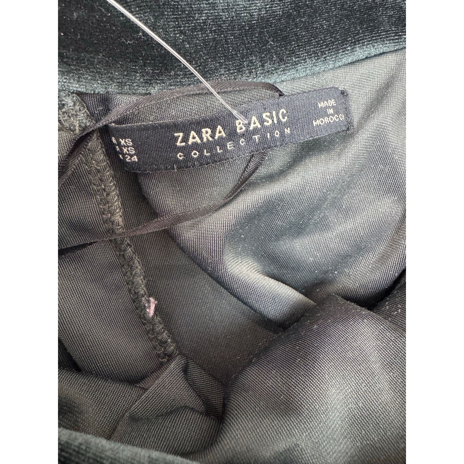 Zara Zara Velvet Dark Green Off Shoulder Dress Midi Body Con XS Size XS / US 0-2 / IT 36-38 - 7 Thumbnail