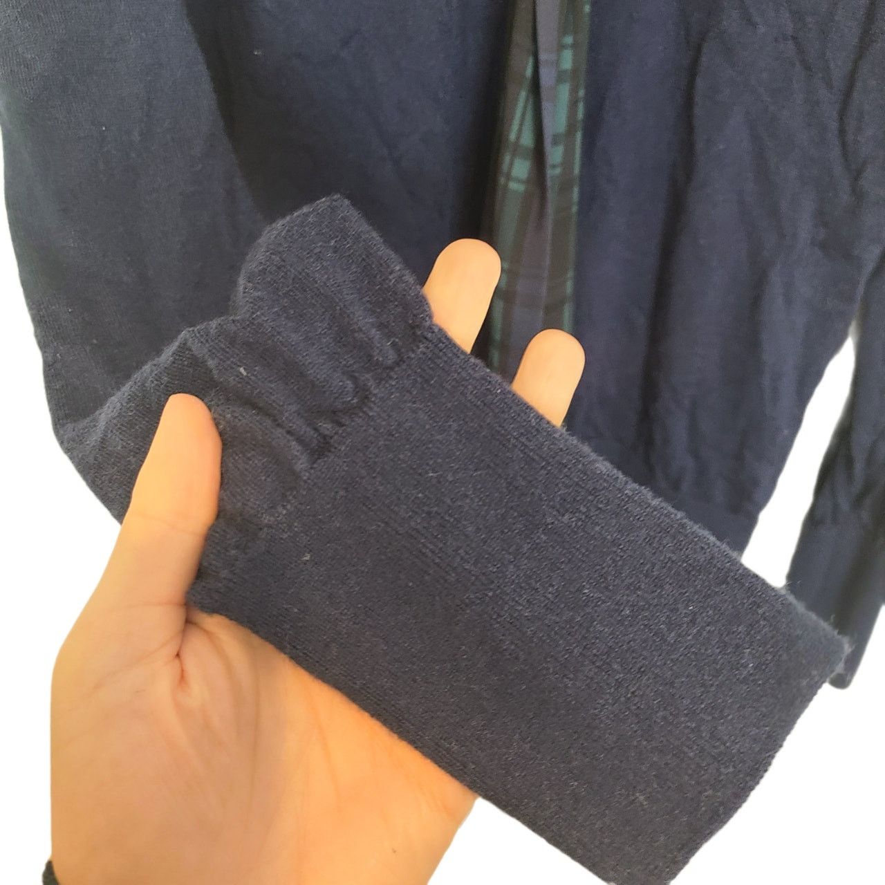 J.Crew J. Crew Sweater Women M Blue Merino Wool Tartan Plaid Scarf Size M / US 6-8 / IT 42-44 - 4 Thumbnail