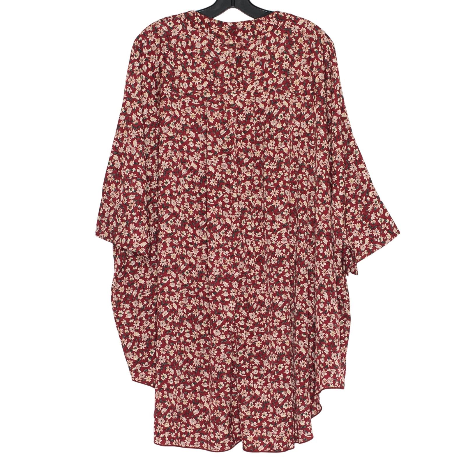 Other NWT Natural Life Tunic Top Oversized Button Up Red Floral OS Size ONE SIZE - 3 Thumbnail