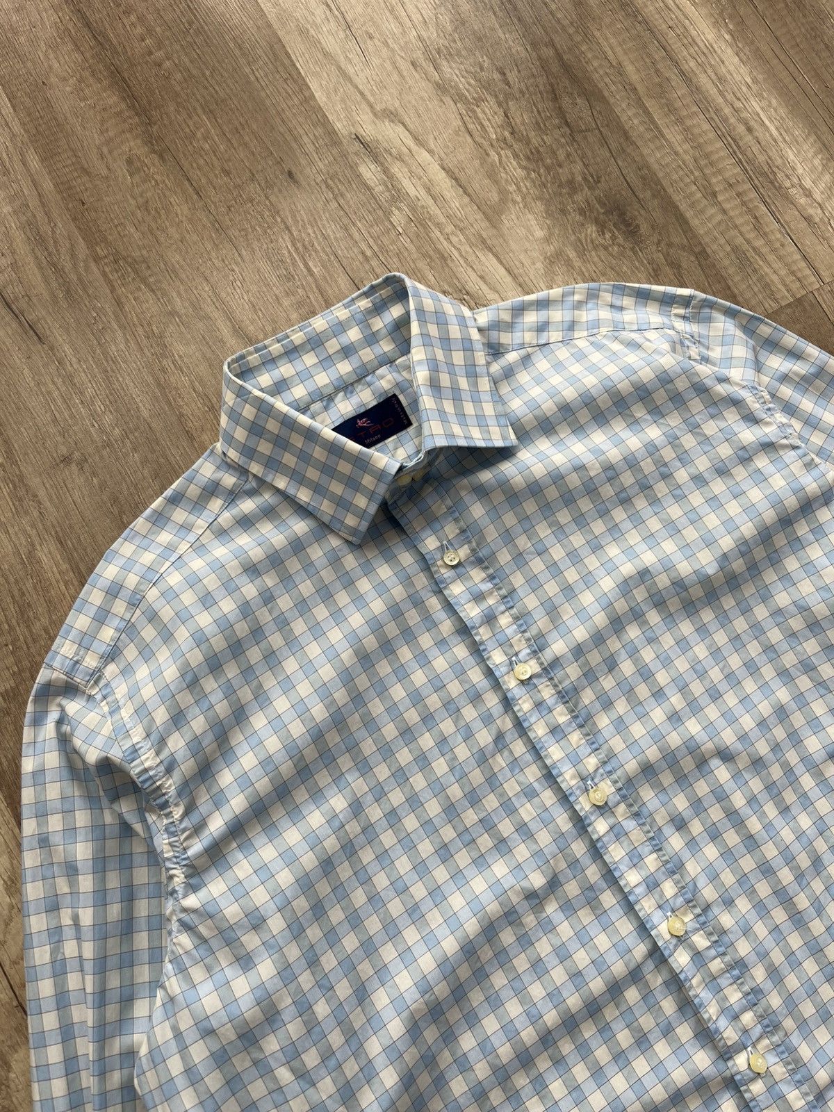 Etro × Vintage Etro Plaid Shirt Blue Men's Size 44 Size US S / EU 44-46 / 1 - 3 Thumbnail