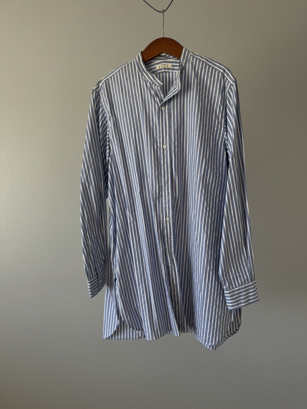 Japanese Brand HEUGN Shirt 034 Rob Band Collar Shirt Size US L / EU 52-54 / 3 - 5 Thumbnail
