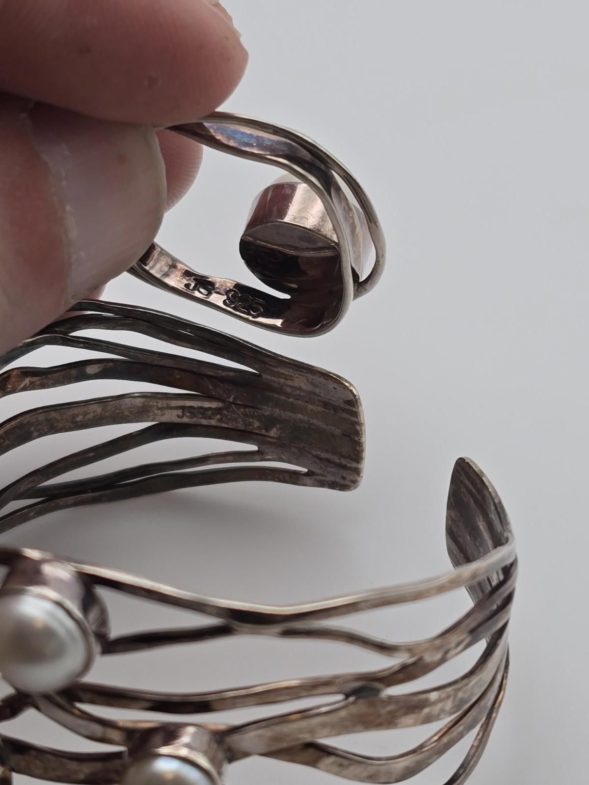 J.S. Homestead Sterling Pearl Cuff Bracelet & Pendant Set Size ONE SIZE - 2 Thumbnail