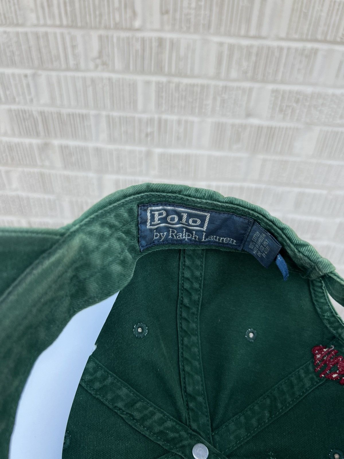Polo Ralph Lauren Vintage 90’s Forest Green Polo Ralph Promo Strap-back Hat Size ONE SIZE - 3 Thumbnail